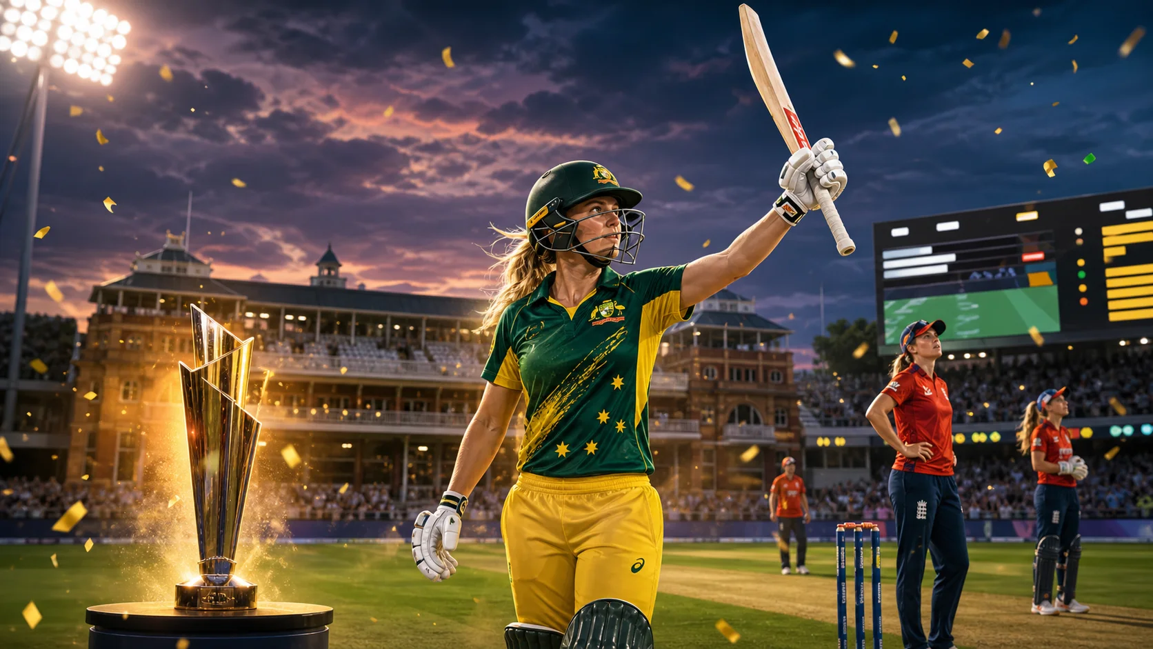 Australia Women celebrate the AUS-W vs ENG-W 2026 final result at Lord's