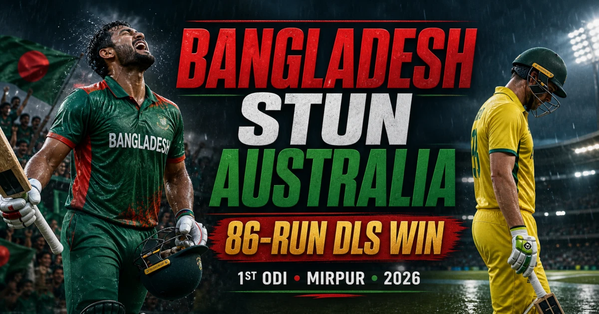 Bangladesh stun Australia by 86 runs via DLS in the 1st ODI at Mirpur