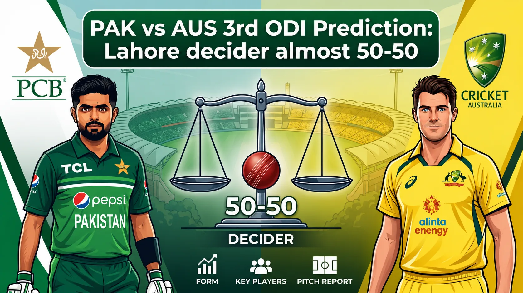 PAK vs AUS 3rd ODI Prediction Lahore decider almost 50-50 illustration