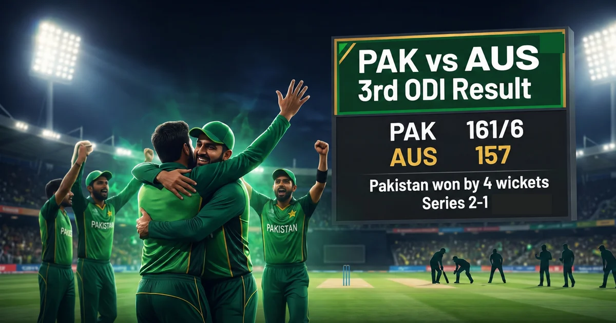 PAK vs AUS 3rd ODI result Pakistan win by 4 wickets Lahore decider